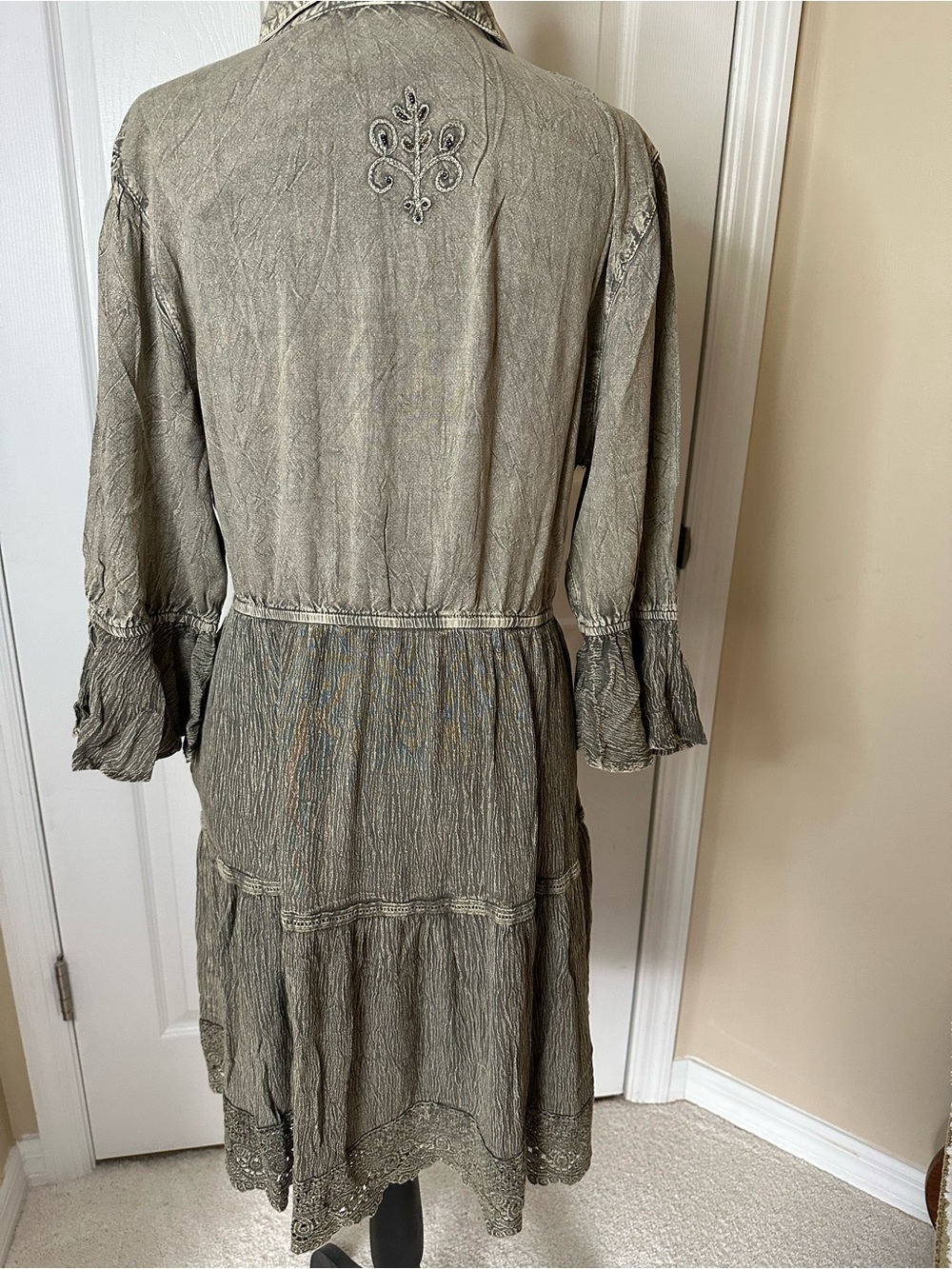Young Threads NWT Embroidered Gravel Dress with Button Placket - Picture 6 of 9